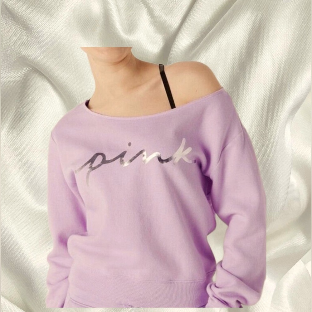 VS PINK Off Shoulder Sweatshirt